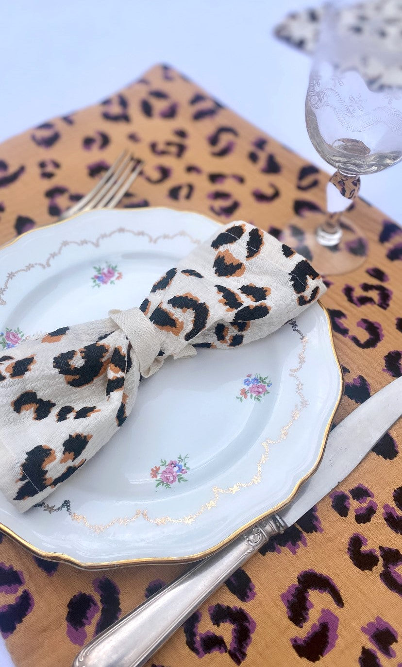 Violet Leopard Motif Placemat X2