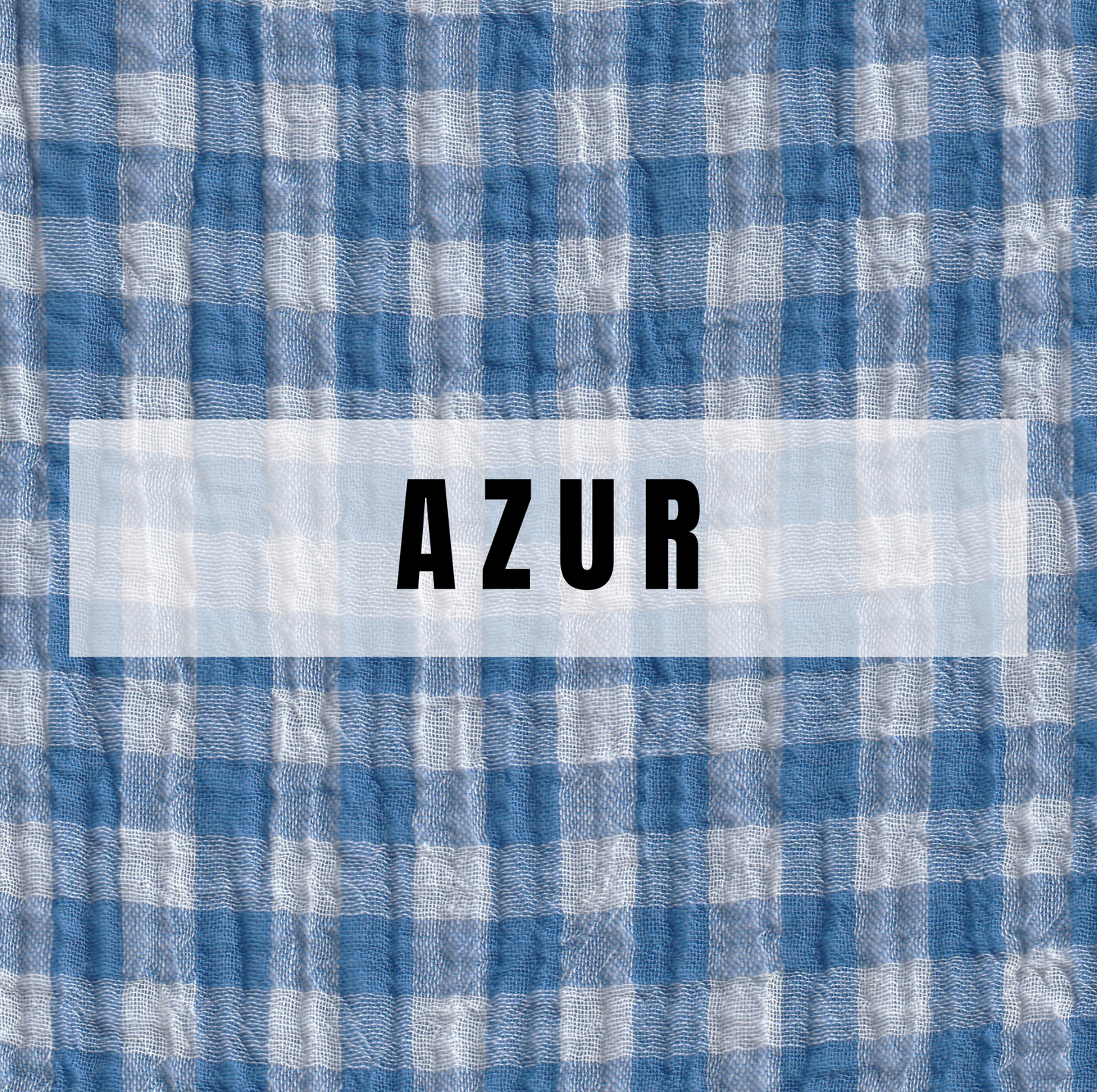 Lot de 3 essuie-mains en double gaze de coton, motif vichy bleu, 35x50 cm