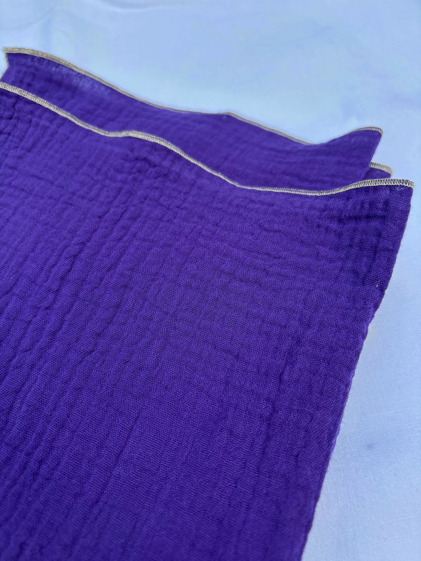 2 Serviettes de Table en Double Gaze de Coton – Violet – 40x40 cm