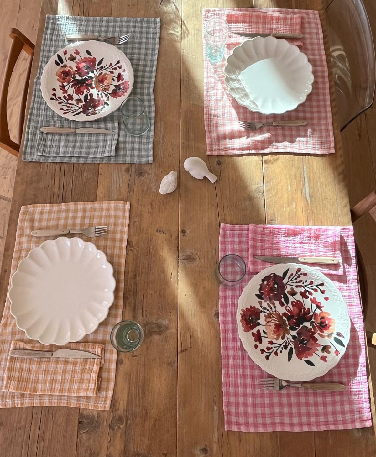 Ensemble de Table pour 4 – À Composer – Double Gaze de Coton