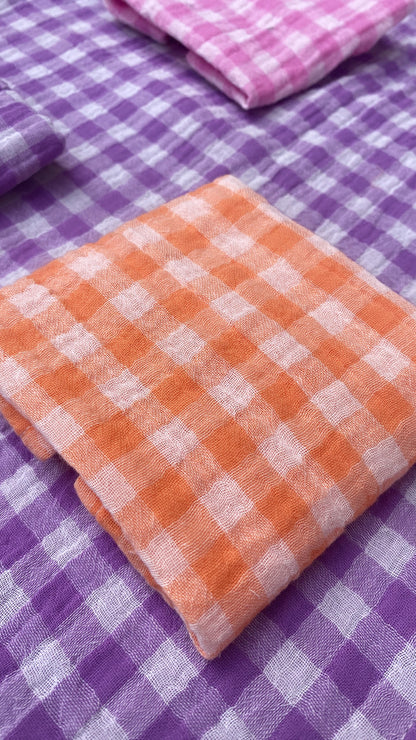 Coffret de 6 serviettes de table en tissu modèle Petite Sunset fabriquées en France