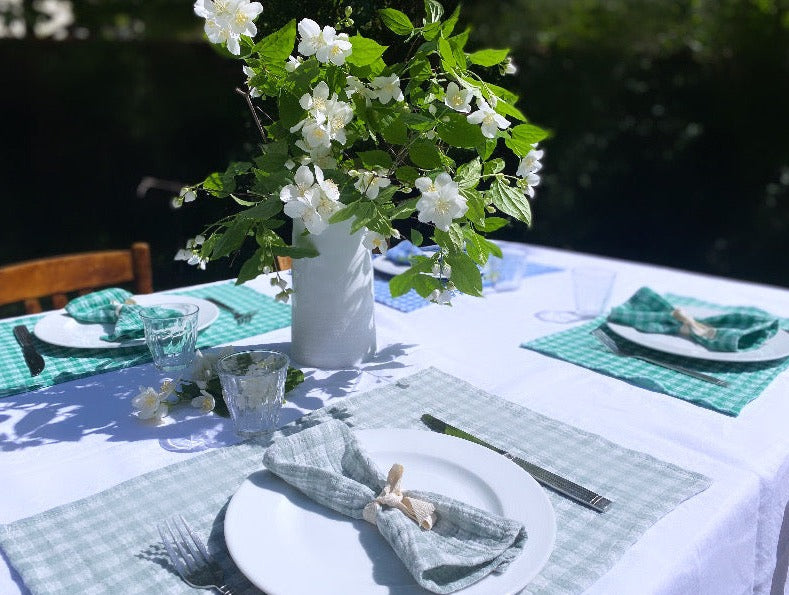 Set de Table X2 Vichy Vert de Gris