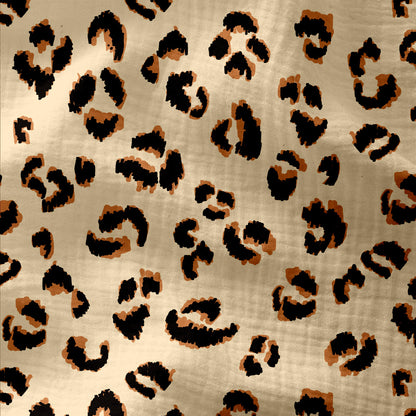 Serviettes de table léopard en double gaze de coton, fabriquées en France