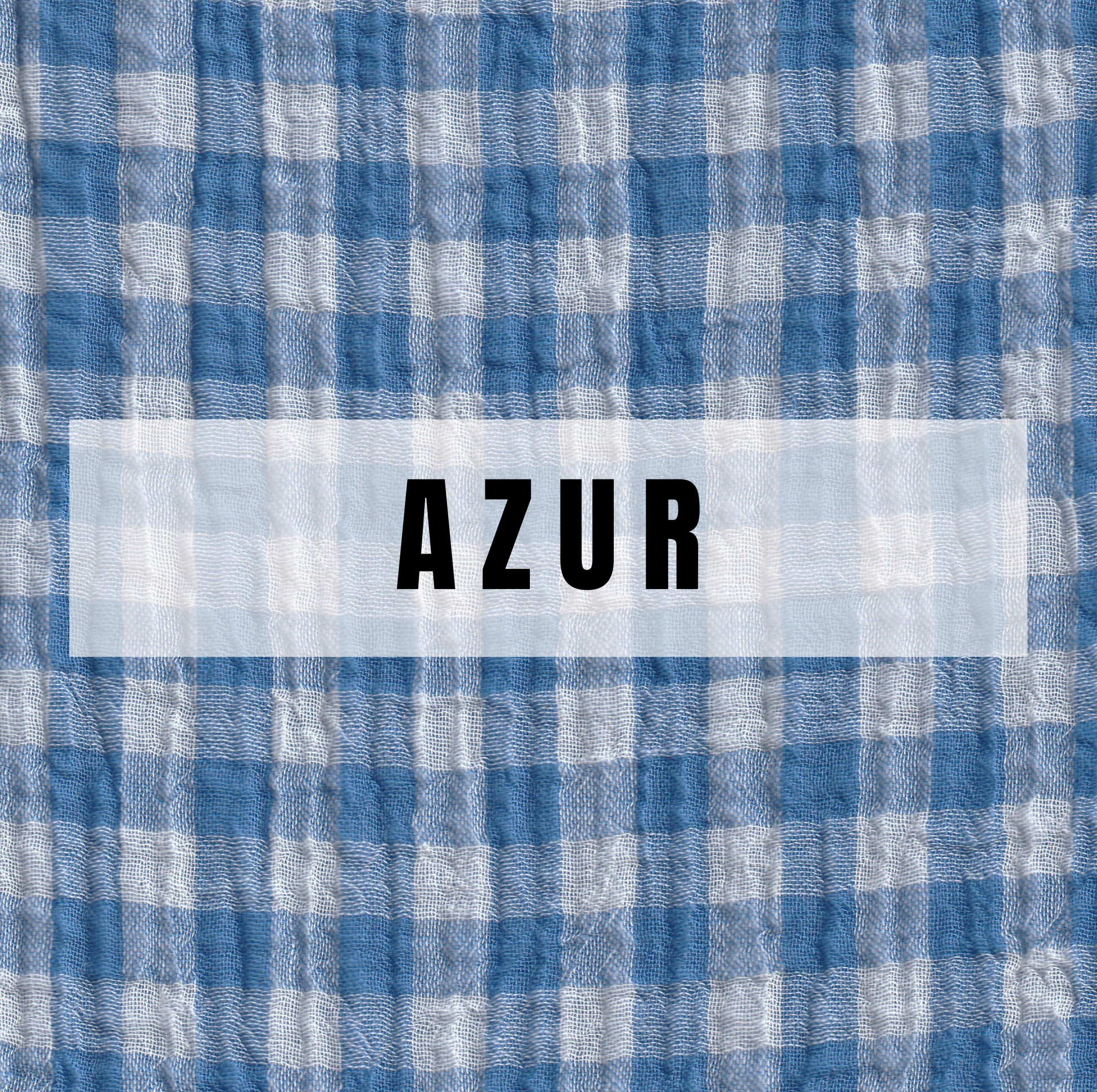 Lot de 3 essuie-mains en double gaze de coton, motif vichy bleu, 35x50 cm