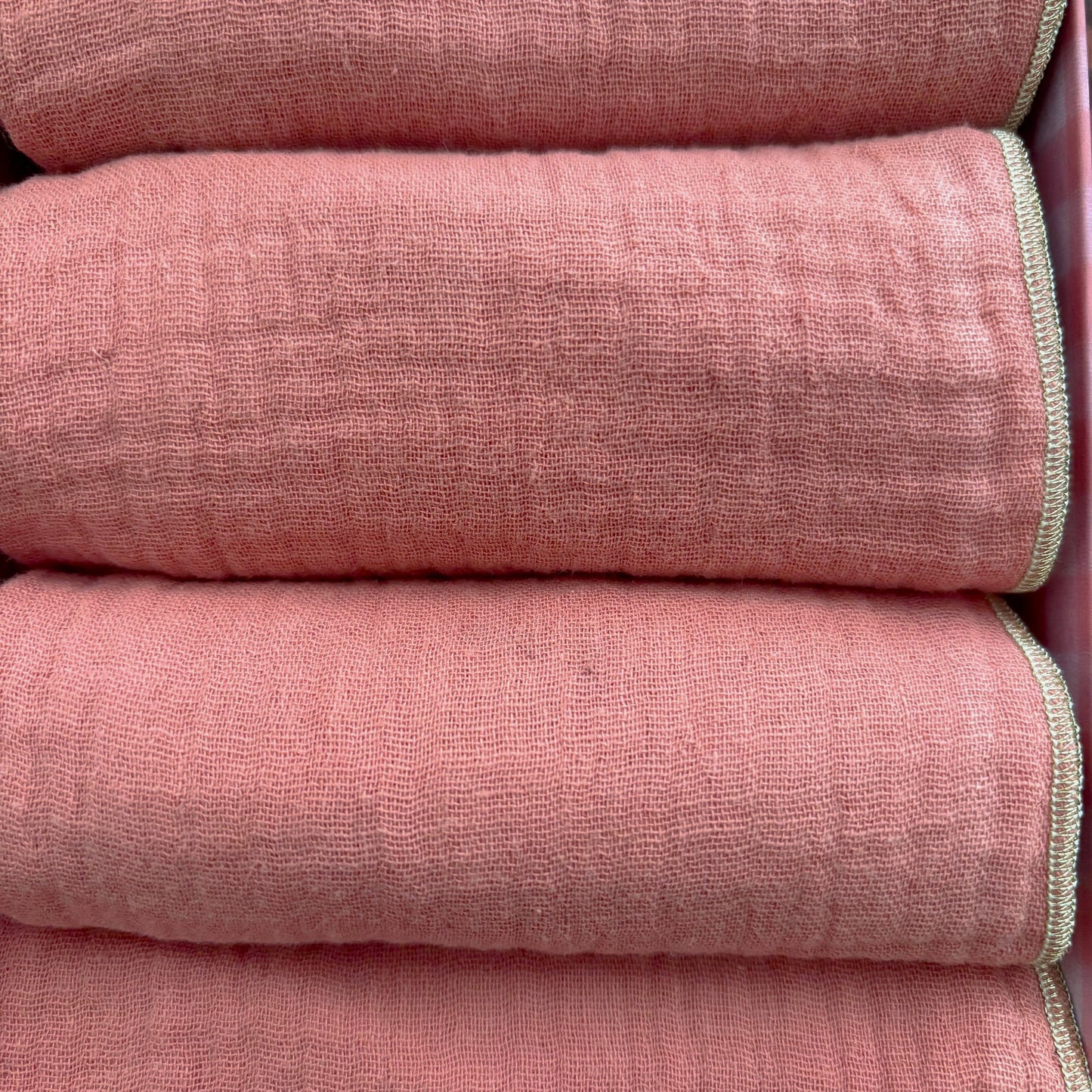 2 Serviettes de Table en Double Gaze de Coton – Rose Marsala– 40x40 cm