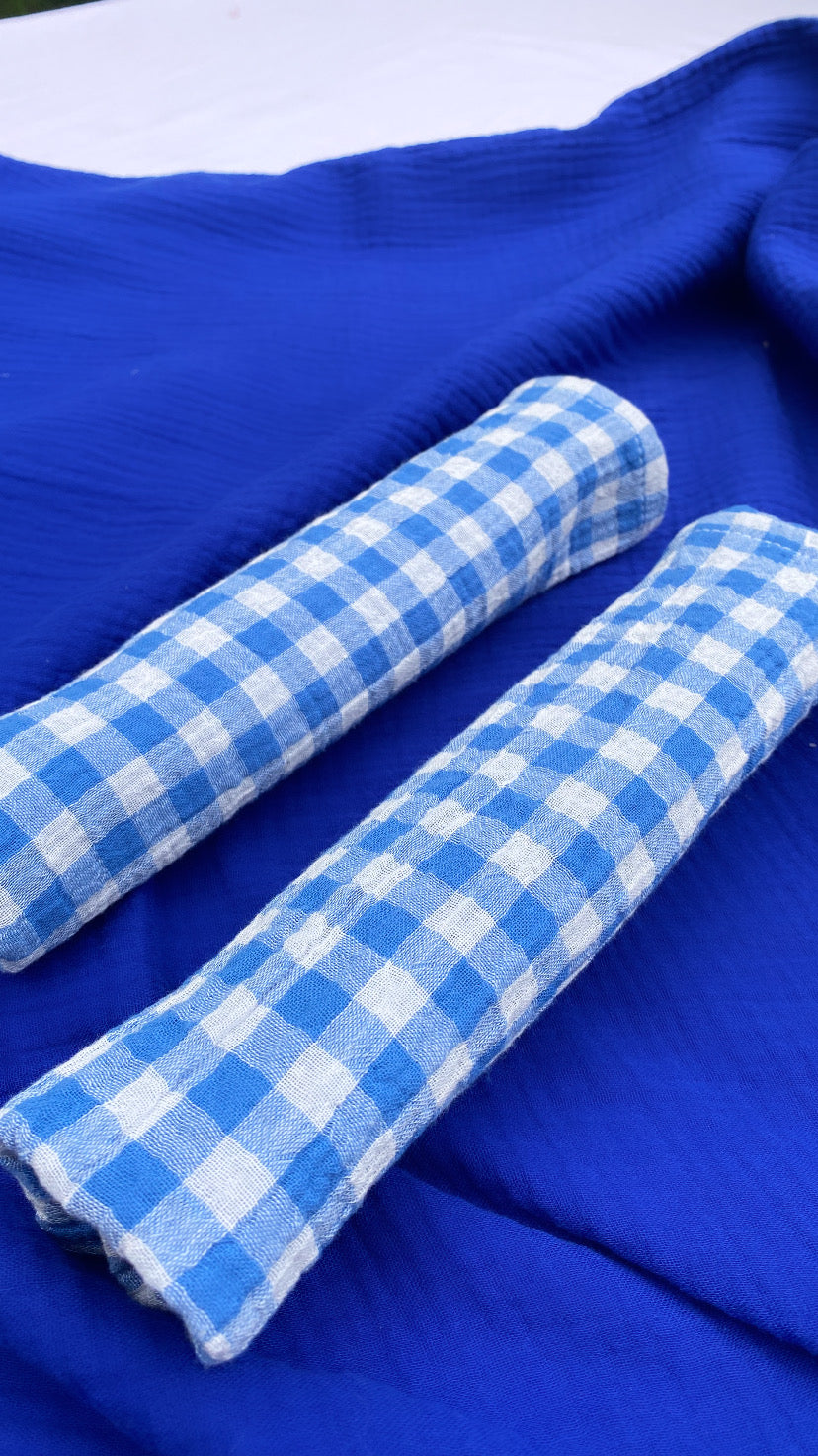 Blue Azure Gingham Placemat X2