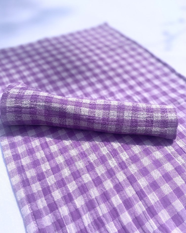 Wisteria Violet Gingham Placemats X2