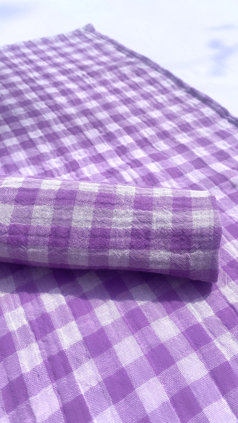 Wisteria Violet Gingham Placemats X2