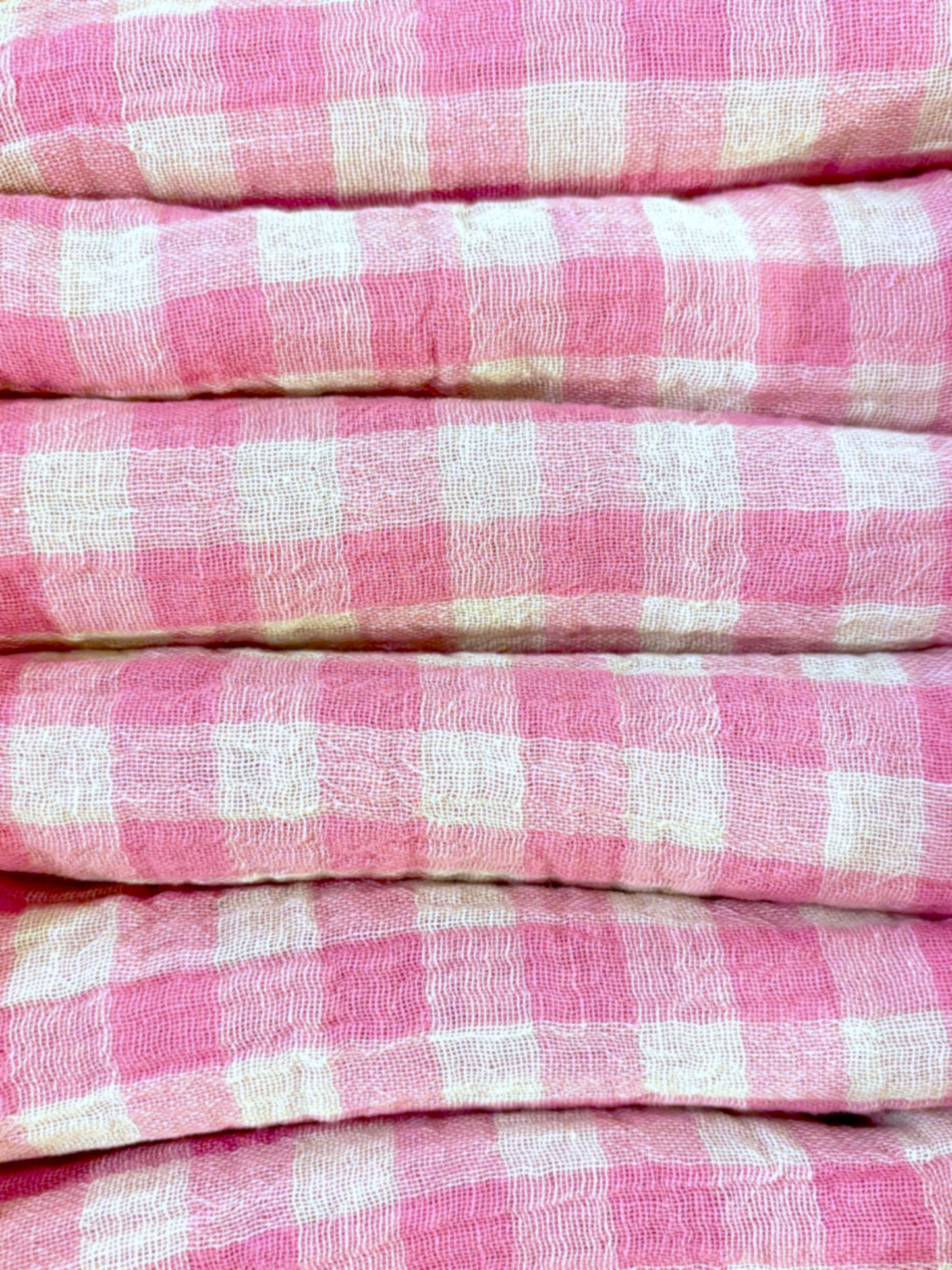 Coffret de 6 Serviettes de Table en tissu modèle Petite Vichy Bonbon fabriquées en France