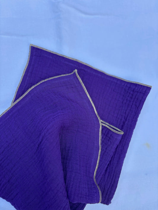 2 Serviettes de Table en Double Gaze de Coton – Violet – 40x40 cm