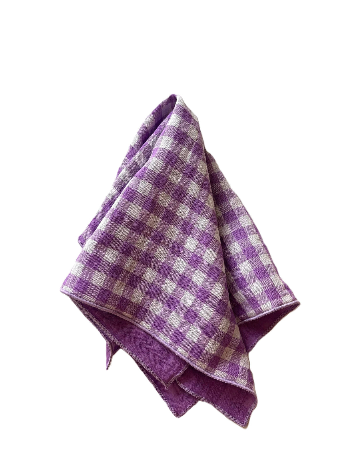 Serviettes de table vichy en double gaze de coton, fabriquées en France