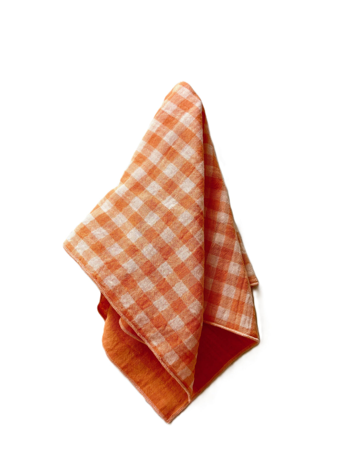 Coffret de serviettes de table en double gaze de coton, motif vichy, 40x40 cm