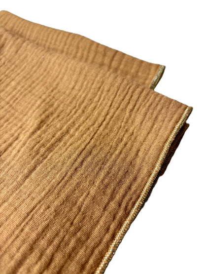 Coffret 4 Serviettes de Table – Gaze de Coton – Leopard Ecru & Camel – 40x40 cm