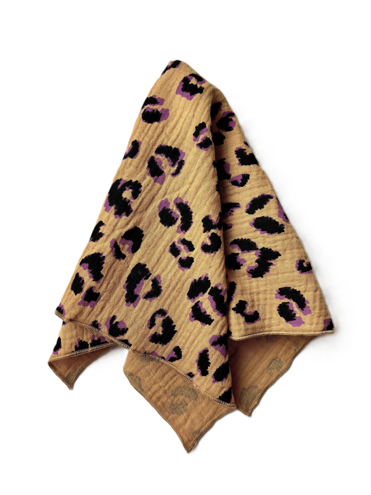 Serviettes de table en double gaze de coton, motif léopard, fabriquées en France