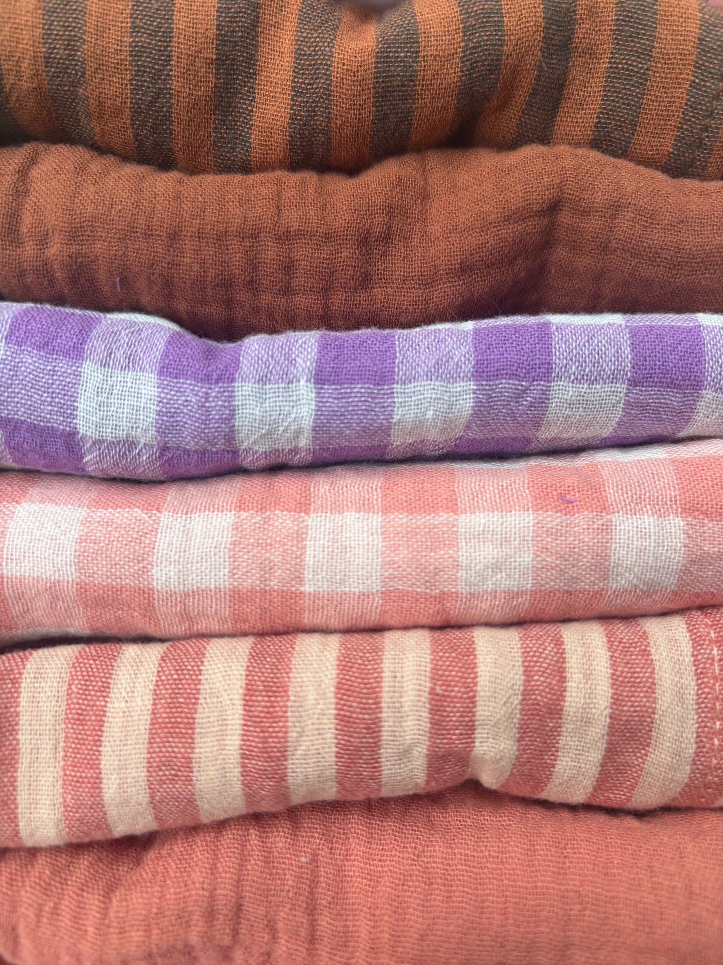 Coffret de 6 serviettes Cocktail - Palette d'Automne - Gaze de coton  - 23x23cm