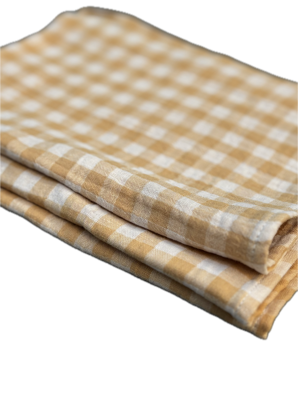Essuie-Mains × 3 – Vichy Blé – Gaze de Coton – 35×50 cm