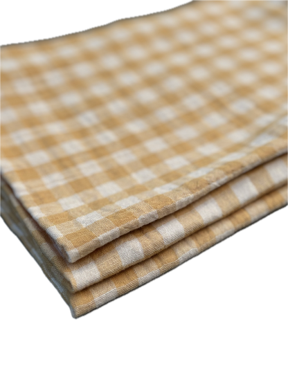 Essuie-Mains × 3 – Vichy Blé – Gaze de Coton – 35×50 cm