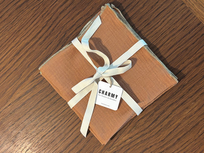Table Napkins – Plain Caramel – Double Cotton Gauze – Set of 2 – 40×40 cm