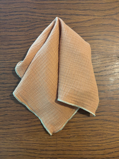 Coffret de 4 Serviettes de Table – Uni Caramel – Double Gaze de Coton – 40×40 cm