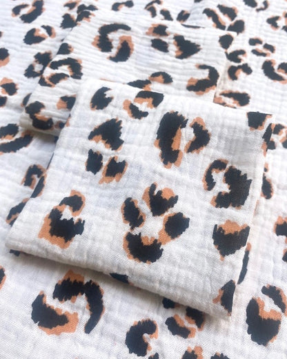 2 serviettes de table leopard ecru 