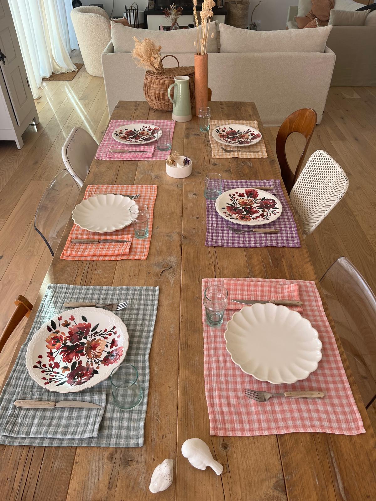 Ensemble de Table pour 6 – À Composer – Double Gaze de Coton