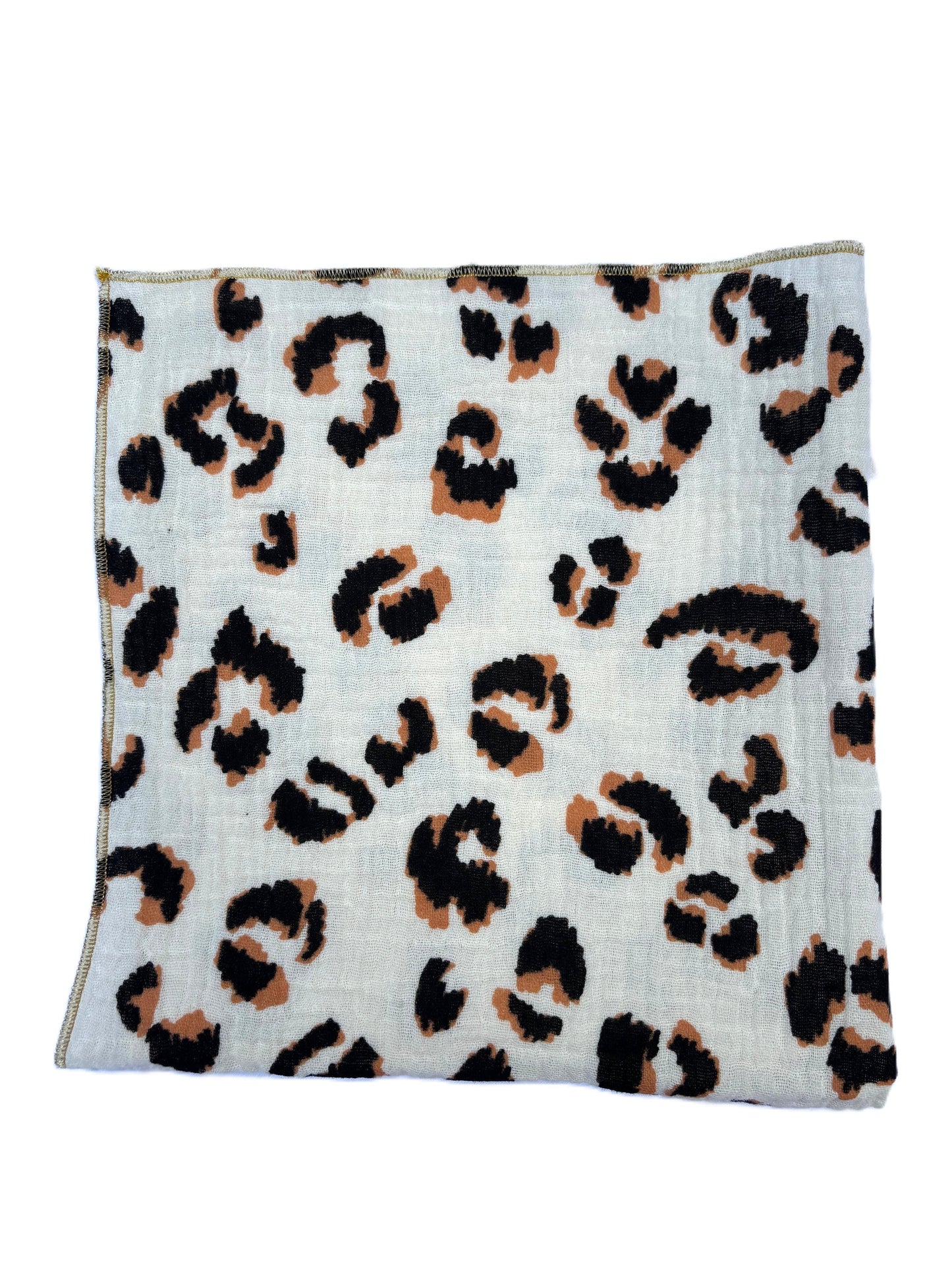2 Serviettes de Table en Double Gaze de Coton – Léopard écru – 40x40 cm