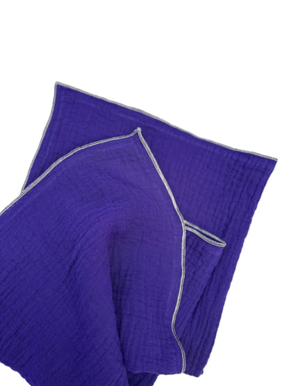 2 Serviettes de Table en Double Gaze de Coton – Violet – 40x40 cm