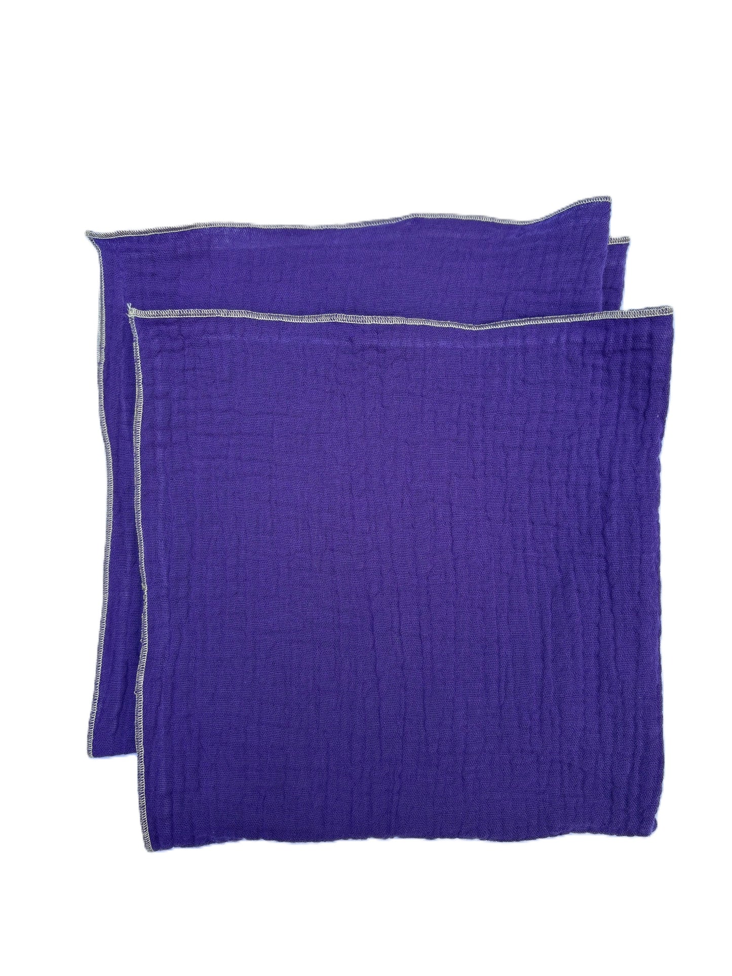 2 Serviettes de Table en Double Gaze de Coton – Violet – 40x40 cm